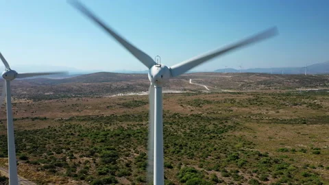 Wind Turbines Spinning Stock Footage 135316017