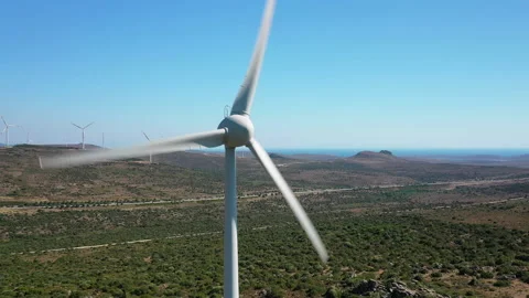 Wind Turbines Spinning Stock Footage 135317454