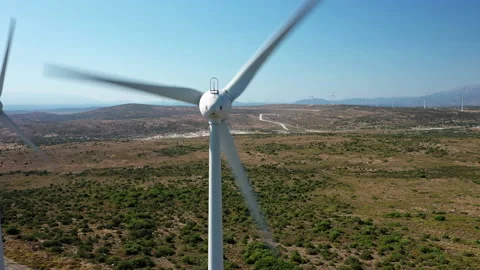 Wind Turbines Spinning Stock Footage 135319550