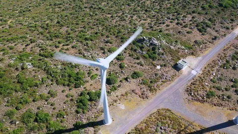 Wind Turbines Spinning Stock Footage 135337582