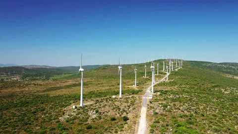 Wind Turbines Spinning Stock Footage 135342118