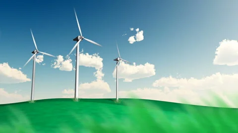 Wind Turbines in the Summer Stock Footage 918204