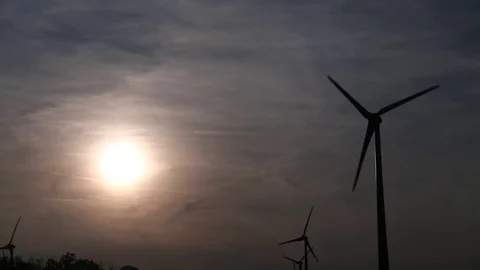 Wind turbines, sunset, Austria Stock-Footage 71084691
