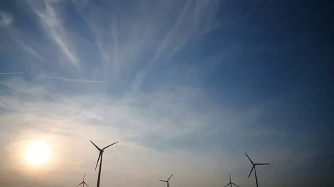 Wind turbines, sunset, Austria Stock-Footage 71086031