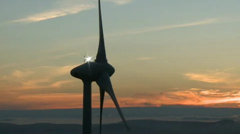 Wind turbines sunset Stock Footage 315826