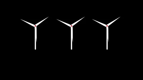 Wind turbines at sunset. Windmills rotation loop side view isolated with an.. Stock Footage 310074830