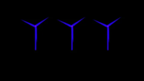 Wind turbines at sunset. Windmills rotation loop side view isolated with an.. Stock Footage 310074832