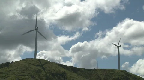 Wind turbines time lapse Stock Footage 540460