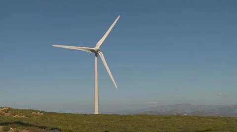 Wind turbines in time lapse  Stock Footage 1060859
