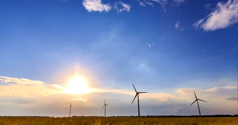 Wind Turbines Time Lapse Stock Footage 66781613