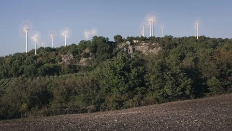 Wind Turbines, Time Lapse Stock Footage 97239733
