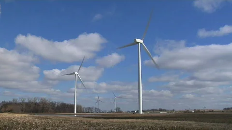 Wind Turbines Timelapse Stock Footage 436104