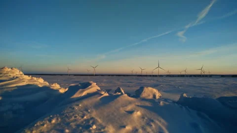 Wind turbines timelapse Stock Footage 102733694