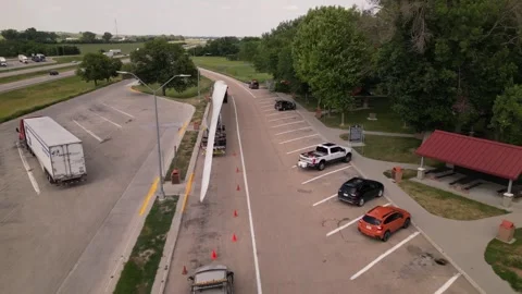Wind turbines transportation. oversize load Stock Footage 247232859