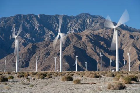 Wind Turbines turning Stock Photos