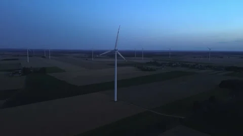 Wind Turbines Under Moonlit Sky – 4K ProRes Stock-Footage 341436628