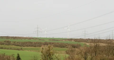 Wind turbines v04A Stock Footage 89656289