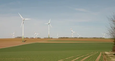 Wind turbines v09B Stock Footage 89664421
