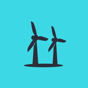 Wind turbines vector icon Stock Illustration