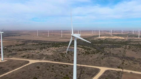Wind Turbines in West Texas Stock Footage