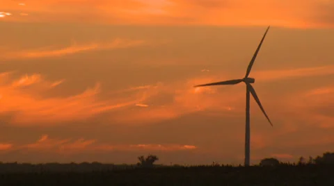 Wind Turbines on Wind Farm Video stock 32936602