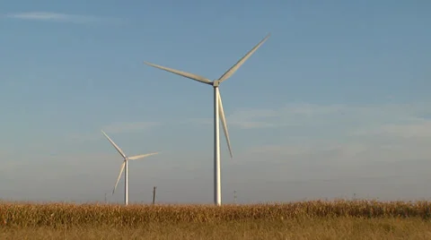 Wind Turbines on Wind Farm Stock Footage 32936738