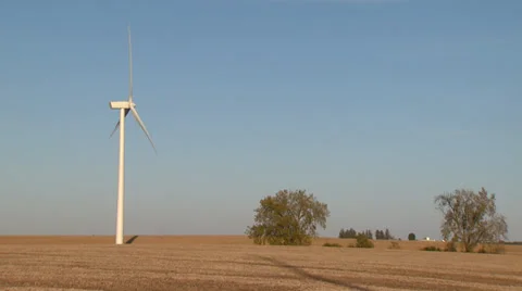 Wind Turbines on Wind Farm Stock Footage 32937295