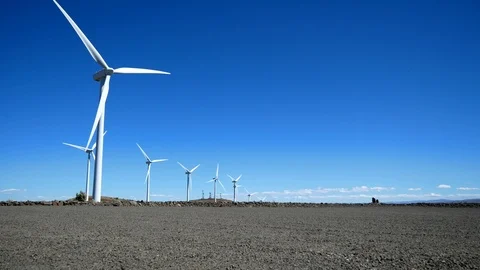 Wind Turbines | Wind Farm | Windmills in Ellensburg Washington USA Stock-Footage 105932009