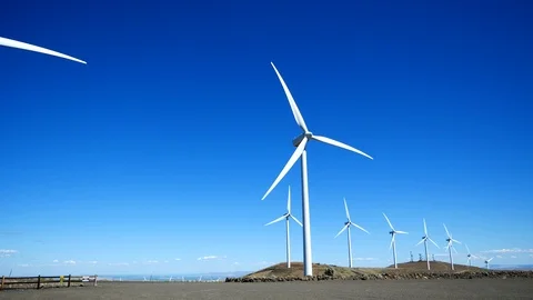 Wind Turbines | Wind Farm | Windmills in Ellensburg Washington USA Stock-Footage 105932055