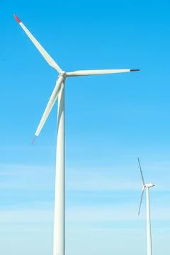 Wind turbines. Wind generator. Renewable energy sources. Innovation Foto stock