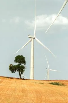 Wind turbines of wind generators Stock Photos