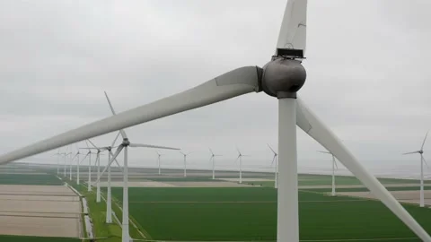 Wind turbines on a windfarm Stock Footage 156505555