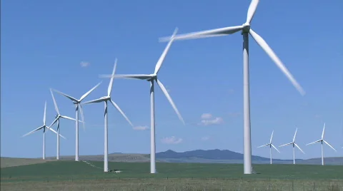 Wind Turbines WS 1 Stock Footage 96819