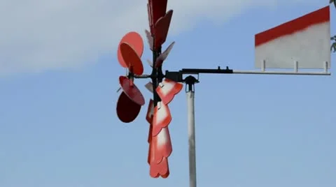 Wind vane on the top of roof Stock Footage 18189197