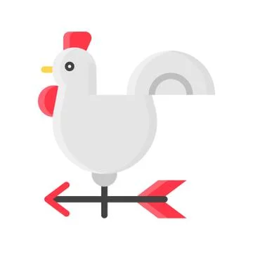 Wind vane vector, Isolated Spring season flat icon Stock Illustration