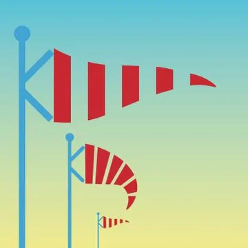 Wind vane, weather vane in vector Illustrazione stock
