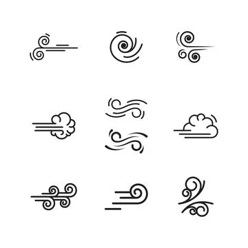 Wind vector icon design template Stock Illustration