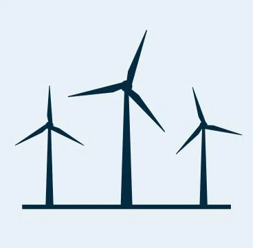 Wind vector turbine icon. Wind power energy turbine silhouette illustration Stock Illustration