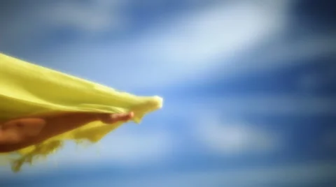 Wind veil on hand Stock Footage 1007310