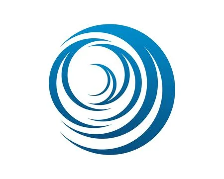 Wind wave circle logo template イラスト素材