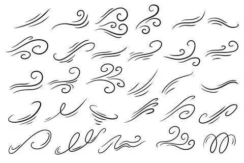 Wind wave line icons in abstract style 스톡 일러스트