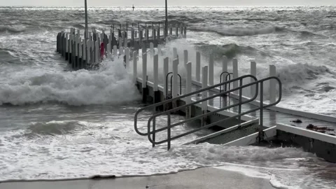 Wind Waves Safety Beach Stock Footage 283445308