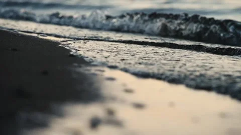 Wind waves at sunset on Pyramid lake Stock Footage 169282570