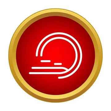 Wind weather forecast icon in red circle Stock Illustration