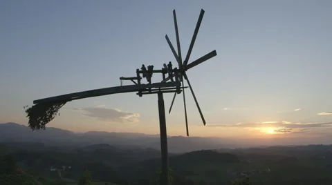 Wind Wheel (Klapotetz) Vineyard - Timelaps (Canon Log) Видео 54467870