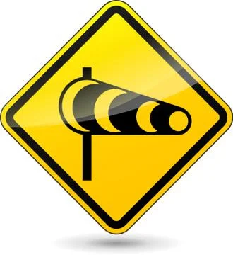 Wind yellow sign Stock Illustration