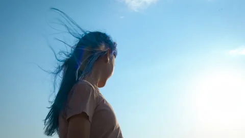 Wind in your hair Stock Footage 344300227