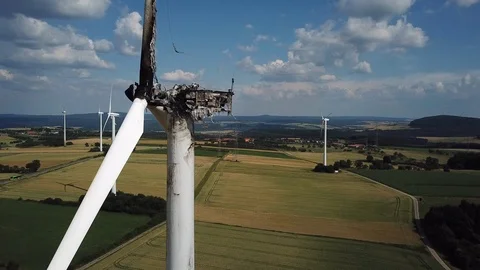 Wind_turbine_fire Stock Footage 93272400