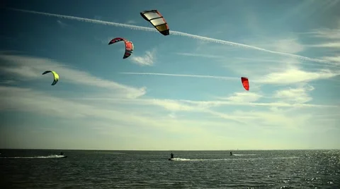 Windboarding group Stock Footage 46479352