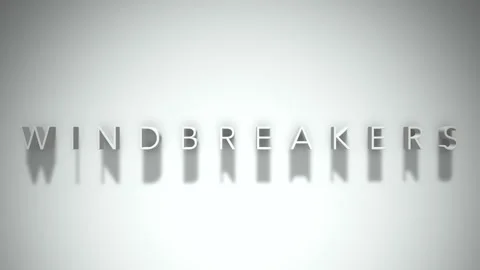 Windbreakers 3D title animation with shadows on a white background Stock Footage 298006030